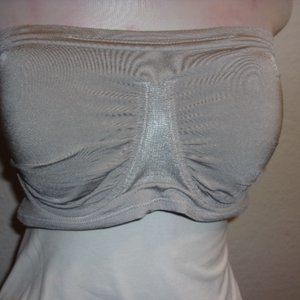 RHONDA SHEAR LT GRAY BANDEAU SUPPORT BRA 2X